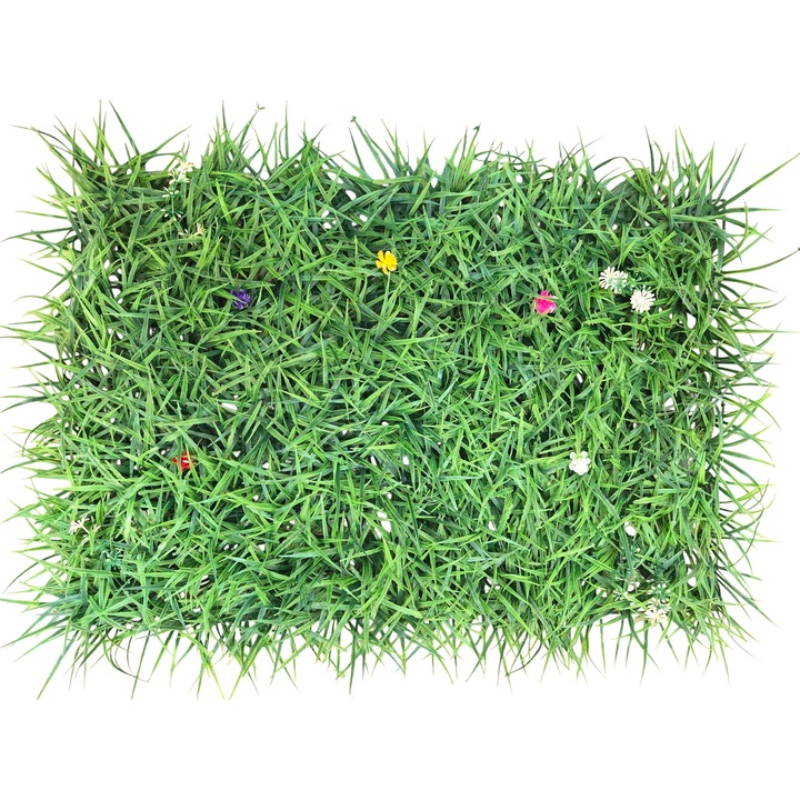 Panou plante artificiale verde, interior-exterior, H2602, 60x40cm
