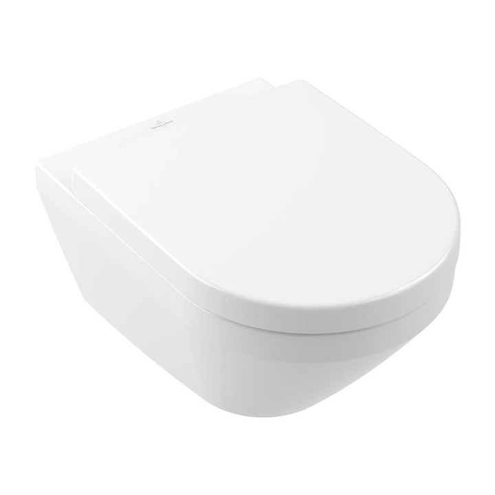 Set vas WC Villeroy & Boch Architectura TwistFlush, suspendat, alb, 370x530x355mm