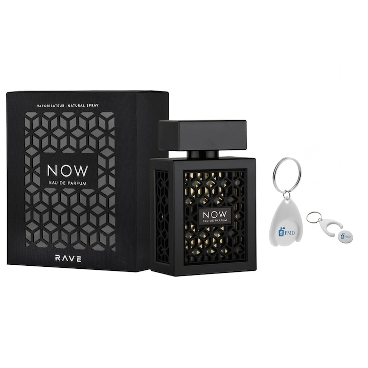 Set Apa de Parfum Now, Rave, Barbati, 100ml cu Breloc Personalizat "PMD"