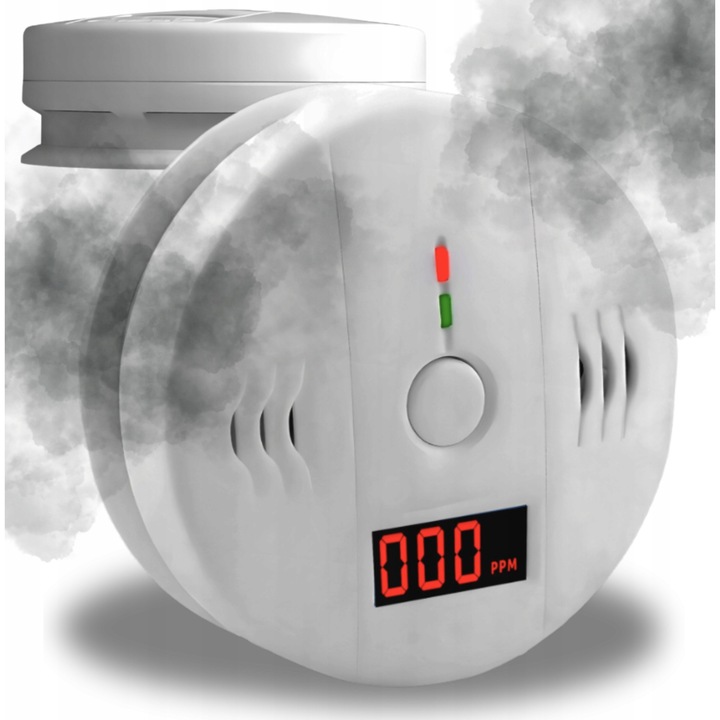 Detector de fum si monoxid de carbon Avante, fara fir, alarma 85dB, display LCD, alb, 100x100x38mm