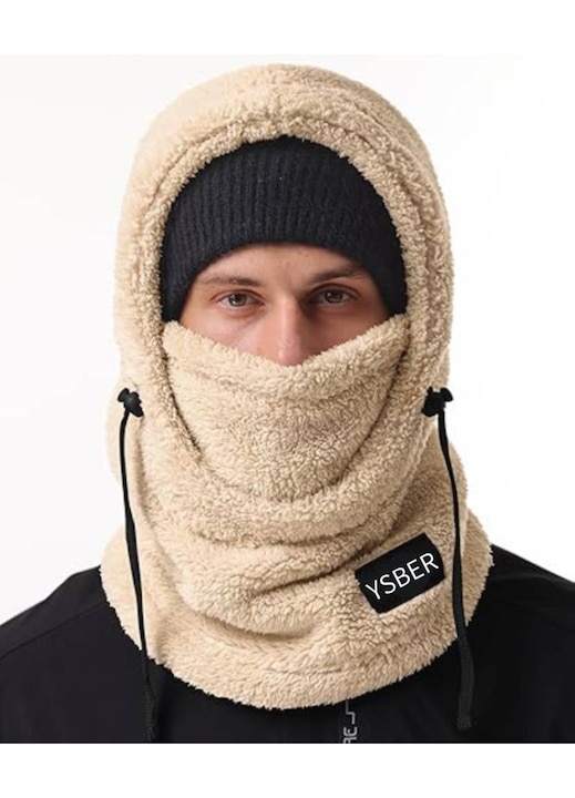 Шапка, YSBER®, зимна, универсален размер, Идеална за ежедневно ежедневно носене, разходка на кучета, пътувания, къмпинг, ски и други зимни дейности на открито, Бежова