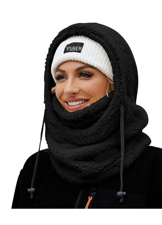 Téli sapka, YSBER, univerzális méret, Tökéletes mindennapi alkalmi viseletre, kutyasétáltatáshoz, utazáshoz, kempingezéshez, síeléshez és egyéb téli szabadtéri tevékenységekhez, Fekete