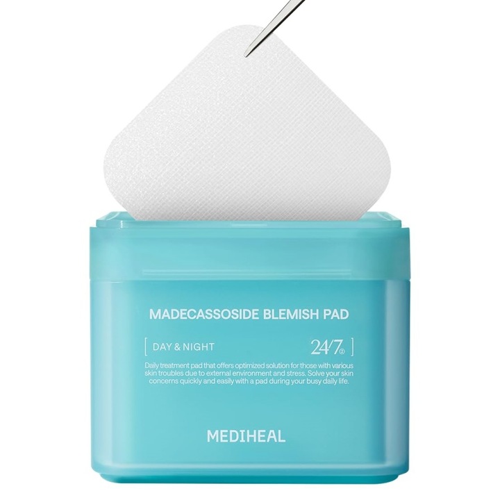 Подложки Mediheal Centella, 100 лентички, Серумът съдържа Centella asiatica за намаляване на акнето и неравномерния тен на кожата, стяга кожата, дълбока хидратация, Веган марлен материал