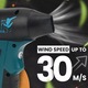 Преносима въздушна духалка, Topdii®, 18V, 180W, 130000 об/мин, 3 дюзи, 4 скорости, Ергономична дръжка, Син/Черен