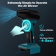Преносима въздушна духалка, Topdii®, 18V, 180W, 130000 об/мин, 3 дюзи, 4 скорости, Ергономична дръжка, Син/Черен