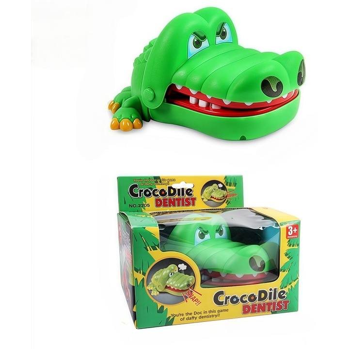 Joc crocodil cu dinti muscatori, joc clasic de apasat dintii pentru copii