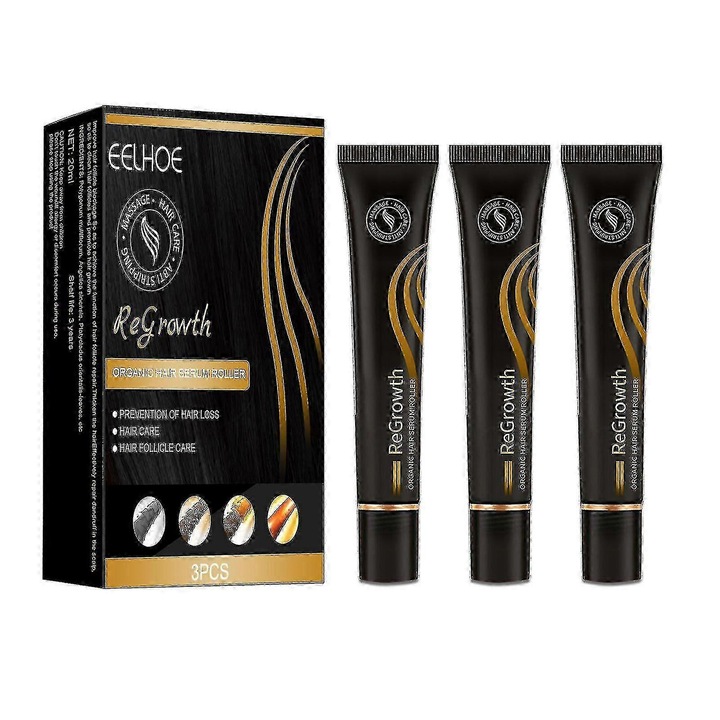 Tratamente si masca de par, Eelhoe, Solutie de ingrijire a parului Roll-on, 3pcs, densificare par, multicolor