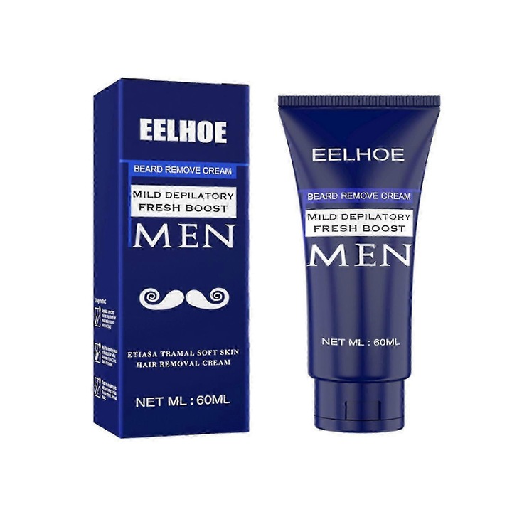 Crema depilatoare pentru barbati, EELHOE, 60ml, eficienta si sigura