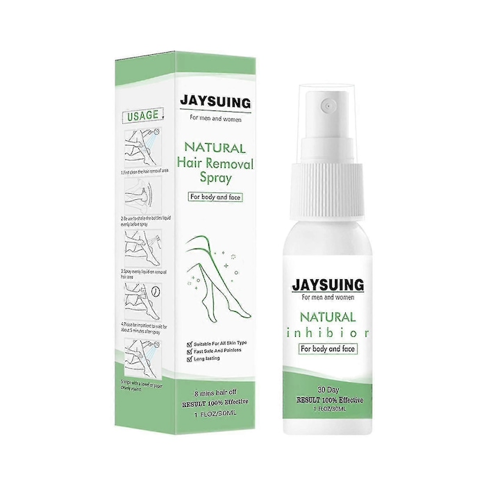 Spray depilator, indepartare par, 200ml, pentru toate tipurile de piele, fara iritatii, Jaysuing