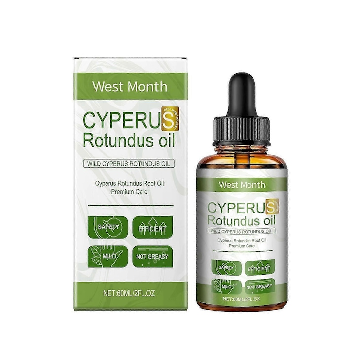 Ulei cosmetic din Cyperus Rotundus, West&Month, 100% natural, reduce cresterea parului, hidrateaza si calmeaza pielea, 50ml