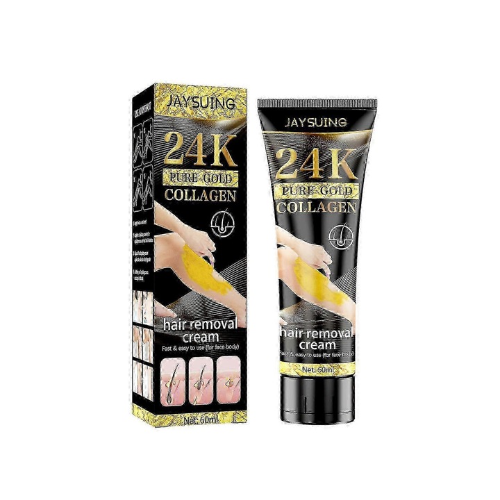 Крем депилатоар Jaysuing, 24K Gold Collagen, 60мл, за подмишници, нормален тип
