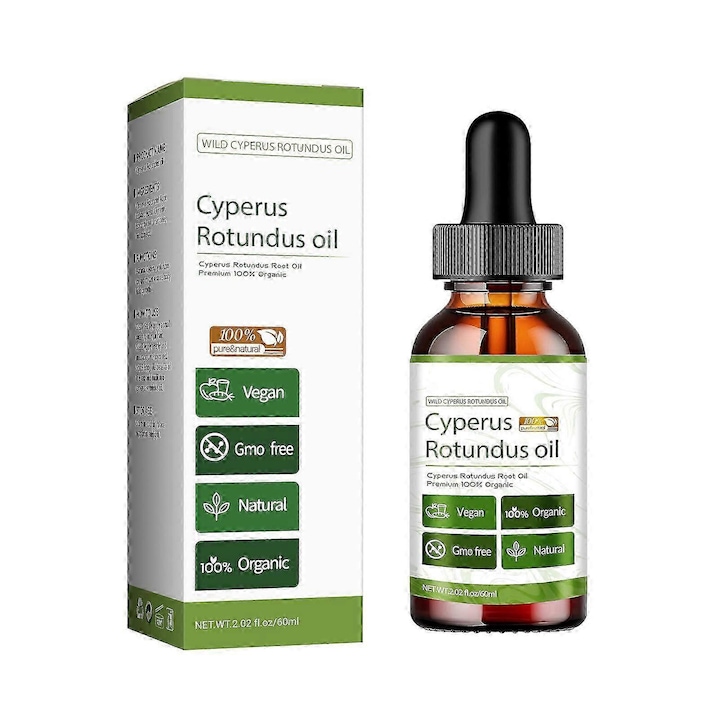 Cyperus Rotundus olaj szőrtelenítéshez, 100%-ban természetes ciprusi olaj, csökkenti a szőrnövekedést, nyugtatja a bőrt, ideális férfiaknak és nőknek, 60ml 2 db
