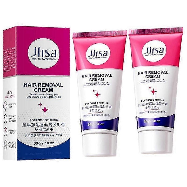 Crema depilatoare, Jlisa, 60g, pentru barbati si femei, fara durere, textura fina