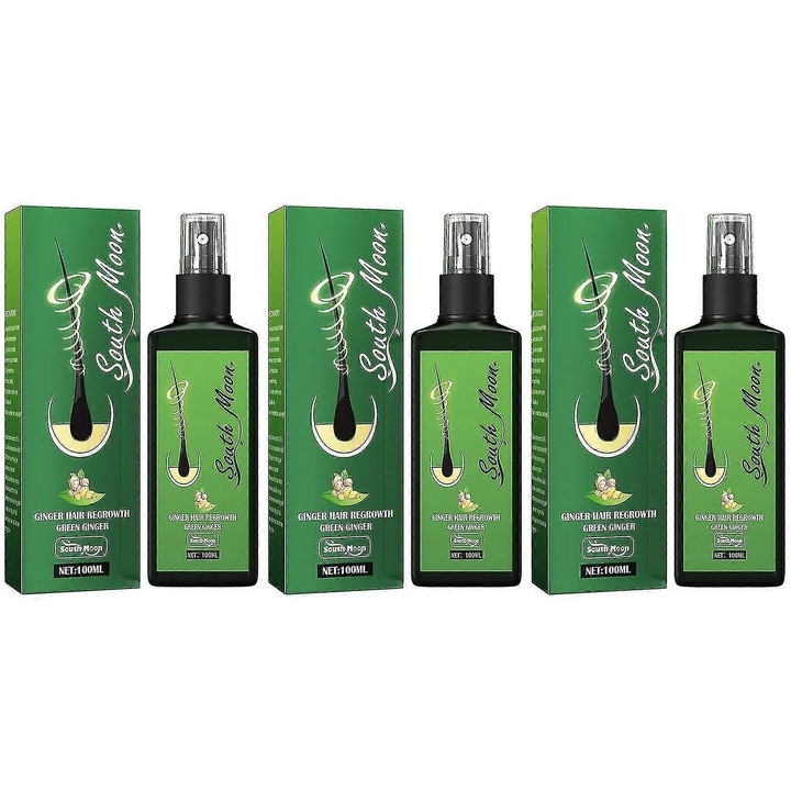 Set 3 spray-uri cu ser de ghimbir 100ml pentru cresterea parului, hidratare si reducerea caderii parului