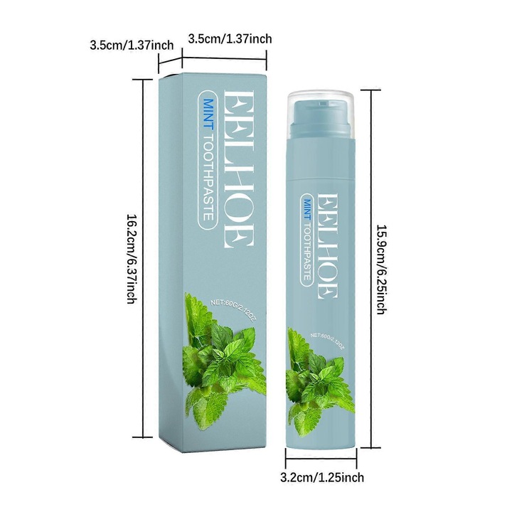 Gyümölcsízű fogkrém a frissítő leheletért, a fogak fehérítéséért, a sárgulás és a foltok eltávolításáért, fluorozott fogkrém 60 g Fan0766 A