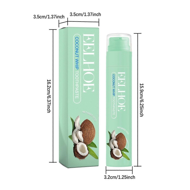 Gyümölcsízű fogkrém a frissítő leheletért, a fogak fehérítéséért, a sárgulás és a foltok eltávolításáért, fluorozott fogkrém 60g Fan0766 B