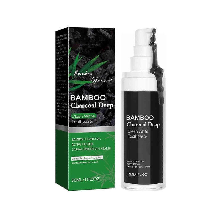 Szénfehérítő fogkrém Fehérítő fogkrém Széntisztító fogkrém Aktív szénfehérítő fogkrém 30ml