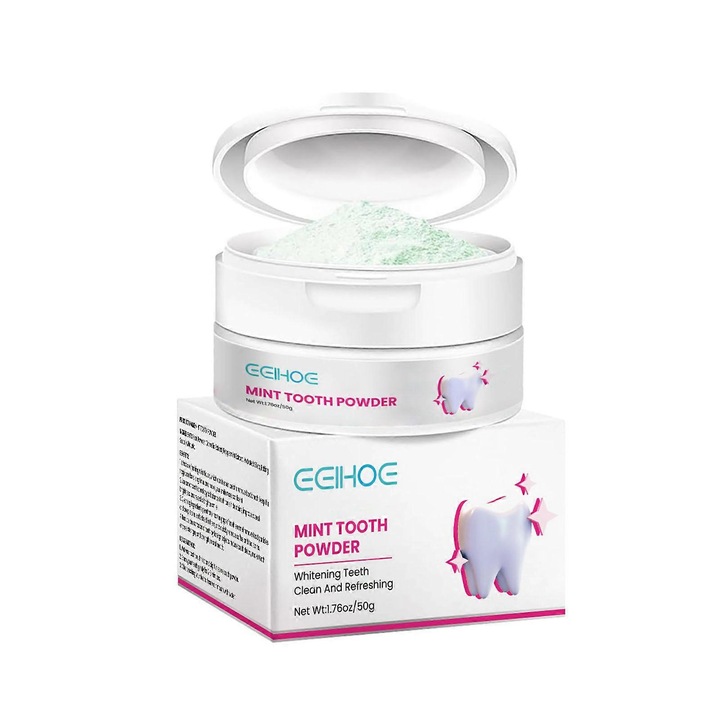 50 g-os fogtisztító por, kávé- és teafoltok eltávolítására, fogfehérítő szájápolási termék