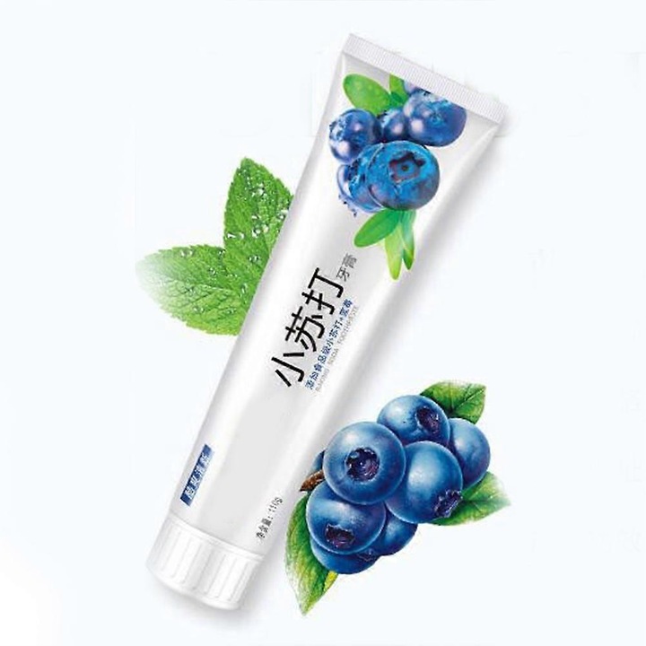 Fehérítő fogkrém szódabikarbónával, 110g, maracuja, áfonya, 18x5cm