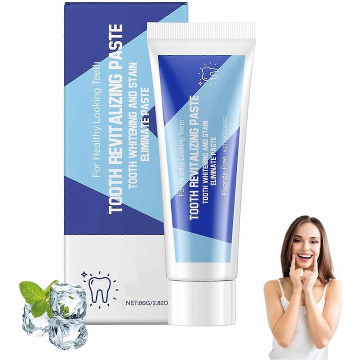 Természetes fehérítő fogkrém, probiotikus intenzív fehérítő fogkrém, mélytisztítás és friss lehelet, fluoridmentes 1 db