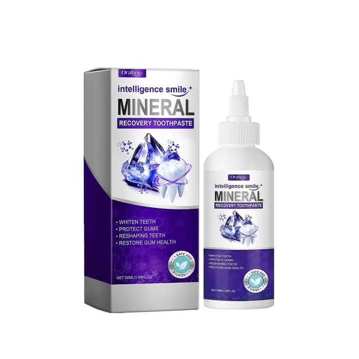 Menta ízű fogkrém, fehérítő fogkrém, leküzd a lepedéket, friss lehelet, fluoridmentes, vegánbarát 3 db