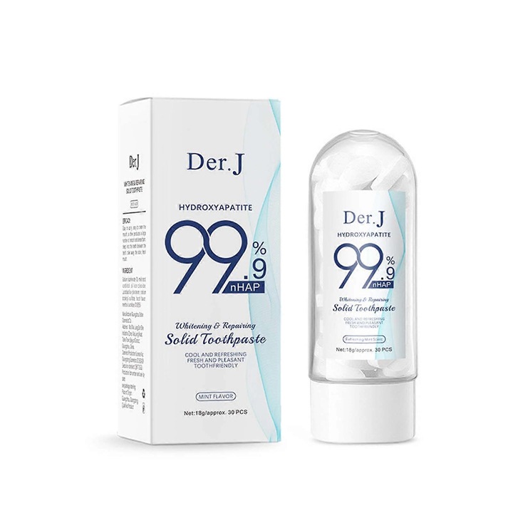 Fehérítő és helyreállító szilárd fogkrém, szájvíz granulátum, rágótabletta