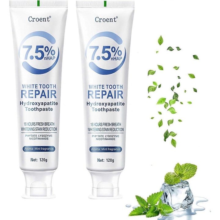 Hidroxiapatit fogkrém, zománcvédelem és fogerősítő, fluoridmentes Hidroxiapatita fogkrém érzékeny fogakra 2 db