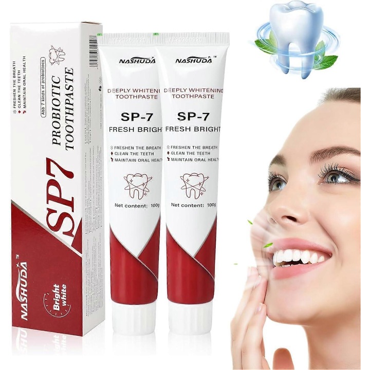 2 db Sp-7 probiotikus fogkrém, Sp-7 fogkrém, Sp-7 ultra fehérítő fogkrém, friss lehelet, mélytisztítás