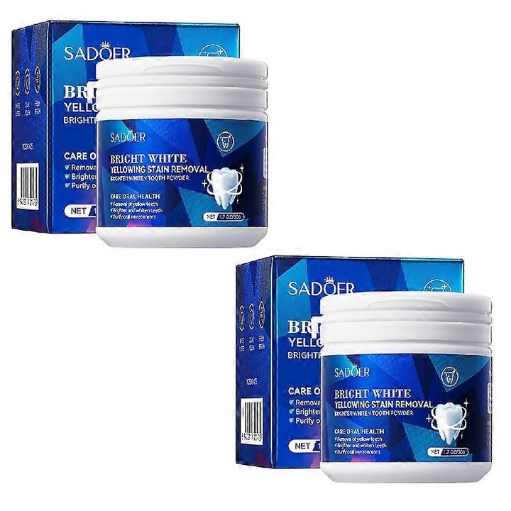 Fogkrém fehérítő fogpor, szájtisztító fogpor, fogpor fogfoltokra, fogtisztító por 2 db