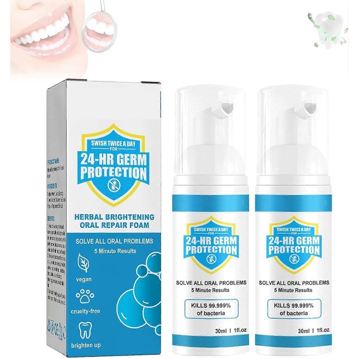 Növényi szájfehérítő hab, 2 darab