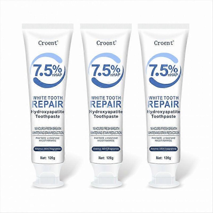 Hidroxiapatit fogkrém a fogzománc fokozott védelméért, gyengéd és hatékony formula, 7, 5% nano-hidroxiapatit fluoridmentes fogkrém érzékeny fogakra 3 db