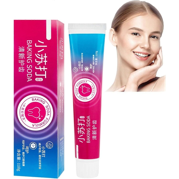 Szódabikarbónás fogkrém szájápoláshoz, 2024 Szódabikarbónás fogkrém, Fogkrém szódabikarbónával, Szódabikarbónás fogkrém, Fehérítő fogkrém, Szódabikarbóna, 3 db