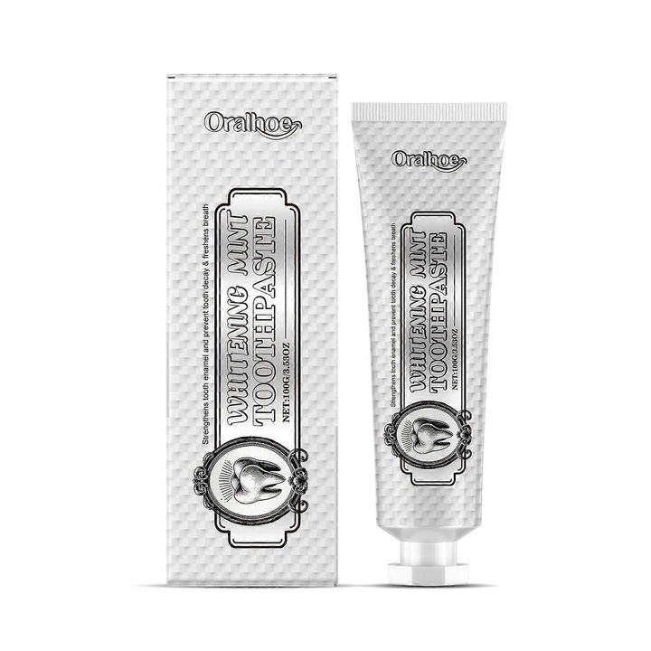 Menta fehérítő fogkrém, friss lehelet, szagtalanító fogkrém, hatékonyan eltávolítja a foltokat, védi a fogzománcot, szájápolás 2 db