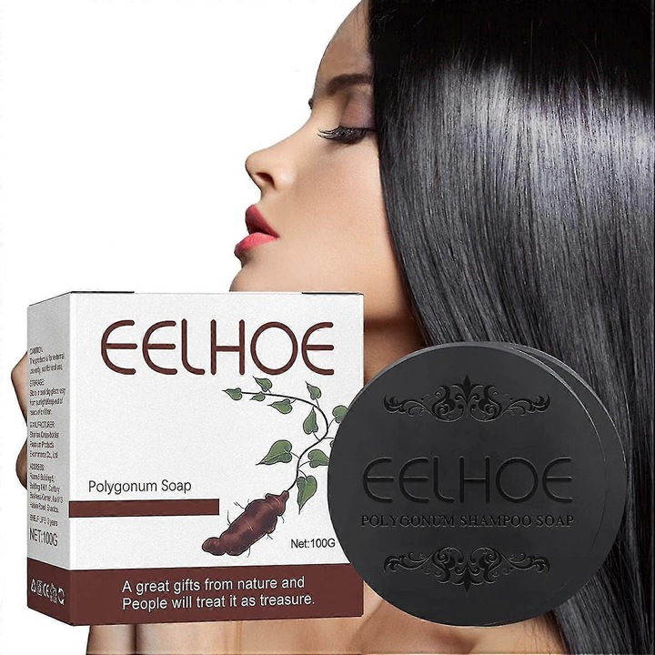 2023 Új Eelhoe Polygonum szappan Fekete, vastag hajra Fallopia Multiflora samponrúd Polygonum kivonat sampon szappan Elősegíti a hajnövekedést Mélyen tisztít 2 db