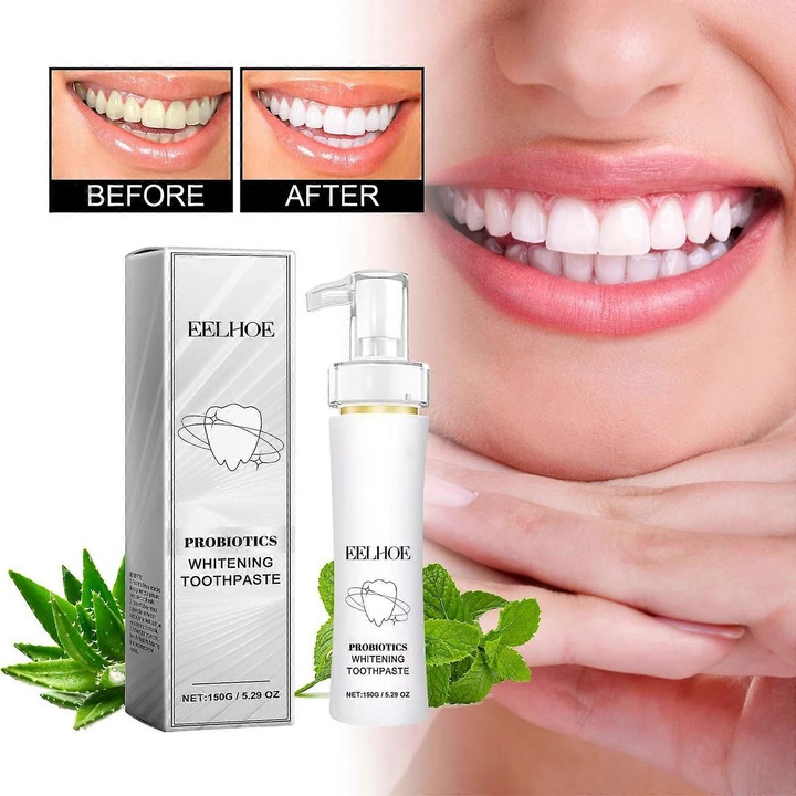 Renhe Artisan Fluoridmentes ínyvédő, probiotikus fehérítő fogkrém, fogszuvasodás elleni védelem és helyreállító gyorsan fehérítő fogkrém, friss lehelet 1 db