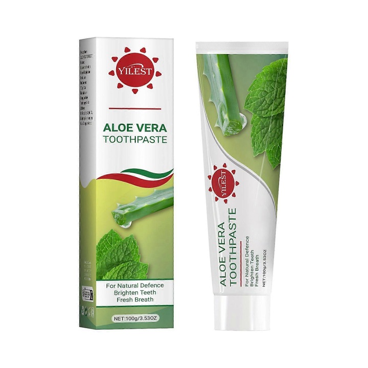 Aloe vera fogkrém, természetesen nyugtató fogkrém érzékeny fogakra és ínyápolásra, világosítja a fogakat, friss leheletet biztosít, menta ízű, gyengéd természetes fogkrém 2 db