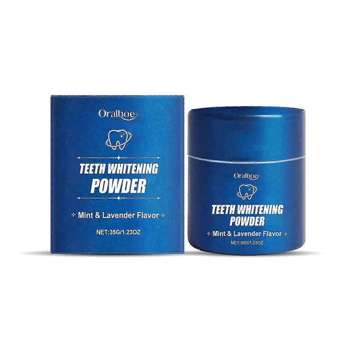 Fogkrém Fehérítő Por, Eltávolítja a Folteltávolítókat, Nem Érzékenyíti A Fogakat, Ínyvédelmet Tart, Friss Lehelet, Menta Levendula Ízű 2 db