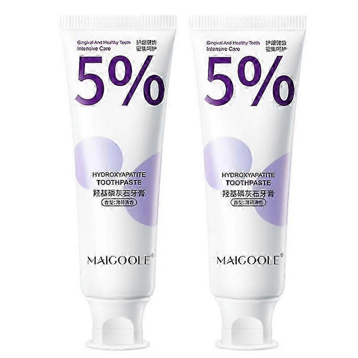 Hidroxiapatit fogkrém védi az ínyt, tisztítja a szájüreget, eltávolítja a sárgás elszíneződést, megelőzi a fogszuvasodást és felfrissíti a leheletet (2 db)