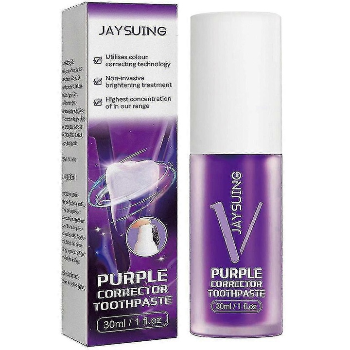 Jaysuing Purple Whitening fogkrém fehéríti a fogakat, eltávolítja a fogfoltokat, a fogkövet, a rossz leheletet, felfrissíti a leheletet. Fogkrém 1 db. Fogkrém 1 db. -3521631923