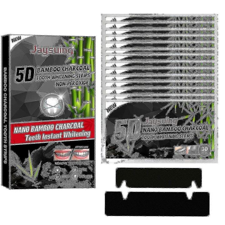 Jaysuing 5d fogfehérítő matricák, káprázatos zár, fehér, eltávolítja a fogfoltokat, gél, szájhigiéniai ápoló csík, műhéjakhoz -8119403129477