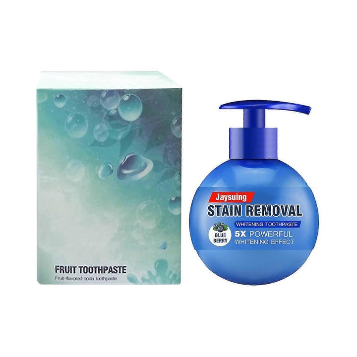 Jaysuing Soda áfonyás maracujás fogkrém friss lehelet folteltávolító szájtisztító présfogkrém - J típusú áfonyás dobozos -8280115127386