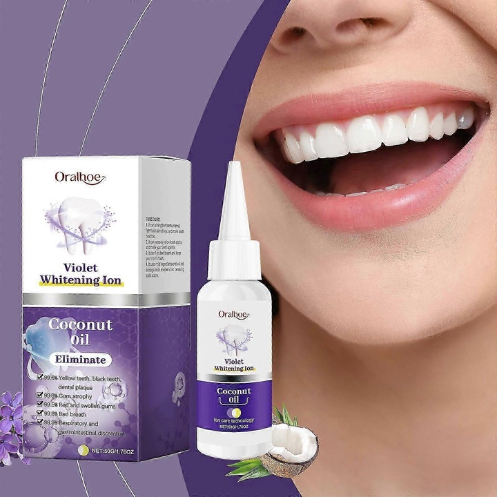 Lila fehérítő ionos fogkrém, Ibolya fehérítő ionos fogkrém, Lila fogkrém fogfehérítéshez, fogfoltok 3 db