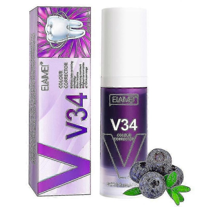 Elaimei Repair Bright White fogkrém érzékeny fogakra, javítja a fogzománc érzékenységét, megelőzi a fogszuvasodást, gyengéd és friss (kék/-4116314086534 V34 Lila