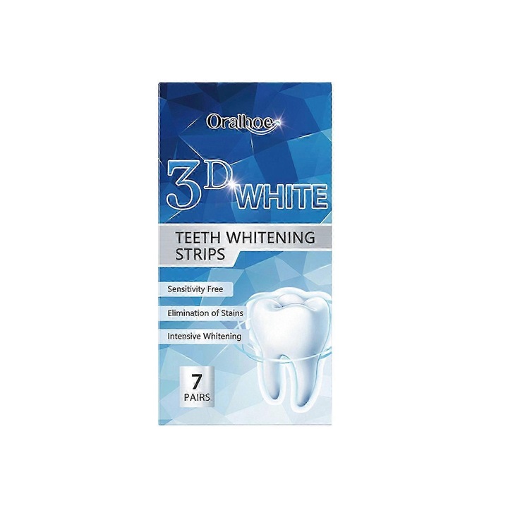 Fogfehérítő csíkok, könnyen használható üzleti utakra, esküvőre 3D