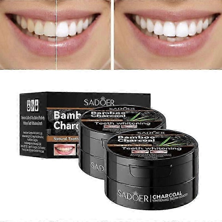 2x Természetes Organikus Aktivált Szén Fogfehérítő Por