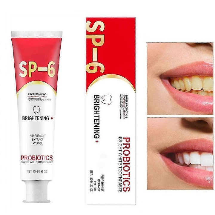 Sp-6 probiotikus fehérítő fogkrém a védelemért és az egészséges szájhigiéniáért 2 db