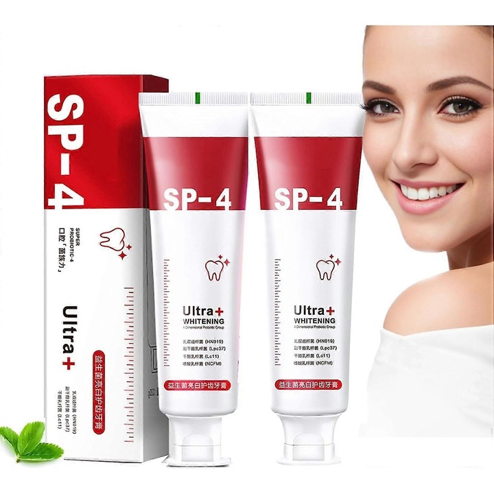 Sp-4 probiotikus gyorsfehérítő fogkrém, sp-4 ultra fehérítő, sp-4 fogkrém, sp-4 fehérítő fogkrém, friss leheletet biztosító fogkrém 2 db