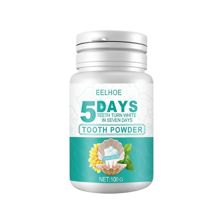 Eelhoe 5 napos szépség fogpor fehérítésre és tisztításra, fogak, füstfoltok eltávolítására, friss lepedék tisztító fogpor 100g
