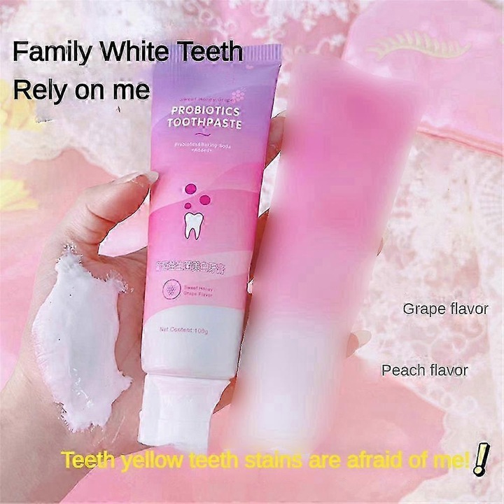 Szódabikarbóna fogkrém Friss lehelet Mézes grapefruit fogápolás Őszibarack Szőlő Probiotikus fogkrém 100g szőlő