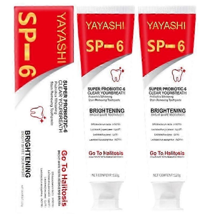 Sp-6 probiotikumok, élénkítő fehérítő fogkrém, folteltávolító fogápoló 2 db